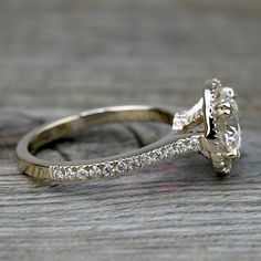 an engagement ring with two diamonds on it