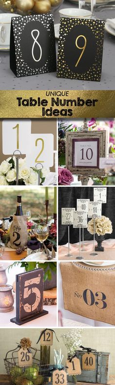 table numbers are displayed in different styles and sizes