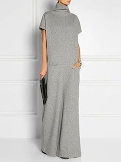 Vintage Plain Sleeveless Crew Neck Casual Weaving Dress | stylewe Sukienki Maksi, Plain Jumpsuits, High Neck Jumpsuit, Short Sleeve Jumpsuits, Cooler Look, 가을 패션, Mode Inspiration, Outfit Casual, Elegant Fashion