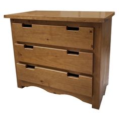 a wooden dresser with three drawers on each side