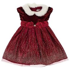 Jona Michelle Girl's Party Dress Red & White Velour Flare Dress-Size-4T Gorgeous upper velour dress.  Round neckline with white fuzzy collar and cap sleeves.  Simple button back for easy over-the-head dressing.  Waistline boasts a red satin band with a bow and rhinestone in the front center.  Flared skirt.  Dress is lined and has a ruffled red tulle underlay with finished edges also in red creating a fuller skirt.  The lining has ruffled red tulle draping down past the hemline adding a beautiful Winter Party Dress With Short Sleeves, Winter Party Dresses With Short Sleeves, Short Sleeve Christmas Dress-up Dresses, Short Sleeve Holiday Dresses For Dress-up, Festive Holiday Dress With Short Sleeves, Festive Short Sleeve Holiday Dress, Red Holiday Dress For Dress-up Occasions, Red Short Sleeve Holiday Dress, Red Short Sleeve Winter Dresses