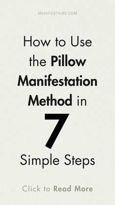 Ready to manifest while you sleep? 🌙 The Pillow Manifestation Method is a simple, powerful way to attract your desires! ✨ In just 7 easy steps, you’ll learn how to use your pillow as a tool to align your energy and manifest your dreams. 💖 Get ready to wake up with a fresh perspective and see your goals unfold! 🌟 #PillowManifestationMethod #ManifestYourDreams #ManifestationTips #LawOfAttraction #ManifestingMadeEasy #LawOfAssumption