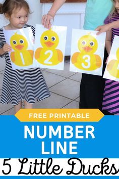 Your kids will have a blast learning their numbers with this Five Little Ducks Printable Preschool Number Line Activity! Help them count while keeping them active! Five Little Ducks Number Line Activity | Printable Preschool Number Line Activity | Duck Theme Number Line Activity | Free Printable Ducks Number Line Activity | Free Printable Number Activity | Preschool Number Activity | Free Printable Preschool Activity | Life Over C's | #lifeovercs #fivelittleducks #numberline #... Number Line Activity, Counting To 5, 5 Little Ducks, Farm Activities Preschool, Number Line Activities, Five Little Ducks, Number Activities Preschool, Gross Motor Activity, Fun Math Activities