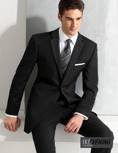 Elegant Black Single-breasted Tuxedo, Luxury Black Suits With Hidden Button Closure, Luxury Black Suit With Hidden Button Closure, Elegant Black Single-breasted Three-piece Suit, Timeless Black Tuxedo With Hidden Buttons, Elegant Black Three-piece Suit With Hidden Buttons, Elegant Black Three-piece Suit, Elegant Black Single-breasted Suit, Elegant Black Three-piece Suit With Single Button