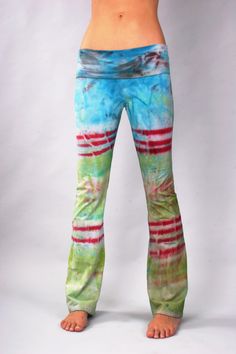 "Using Plant-Based Dye, Organic USA Cotton & High Quality Spandex 96% cotton; 4% spandex HAND MADE IN THE DREAM STATES USA by Tristan & Hannah Items will be hand painted just like listings you see above. We will then create some awesome art images based on the inspiration you give us. No super specifics needed. Just list a theme in the personalization notes section, or request \"AS SEEN\" The finished product we create from your ideas will be marvelously unique and one of a kind. Made ju Fitted Cotton Hippie Pants, Fitted Hippie Cotton Pants, Fitted Tie Dye Cotton Bottoms, Fitted Cotton Tie Dye Bottoms, Casual Stretch Tie Dye Pants, Fitted Cotton Tie-dye Bottoms, Casual Fitted Tie-dye Pants, Casual Fitted Tie Dye Pants, Fitted Cotton Yoga Pants For Summer