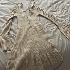 Anthropologie Daily Practice Dress Xxs Never Worn Just Washed! Super Cute Sweater Dress! So Soft! With Pleats And Opening Back! So Cute And Comfy! Originally 130 Selling For 80 Obo! I’m Very Open To All Offers! Beige Mini Dress For Winter Day Out, Winter Beige Mini Dress For Day Out, Long Sleeve Neutral Mini Dress For Day Out, Casual Fitted Beige Mini Dress, Casual Stretch Beige Midi Dress, Fitted Neutral Knee-length Mini Dress, Fitted Knee-length Neutral Mini Dress, Beige Stretch Dress For Day Out, Neutral Fitted V-neck Midi Dress