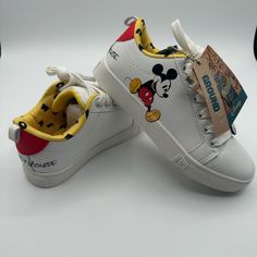 Condition: New Kids Size: 2 Features/Accents: * Iconic Low-Top Sneakers Shoe Made For Kids * Shoe Lace Type * Reinforced Toe Cap * Supportive Padded Collars Material Type: Court Sneakers Are Made From Canvas And Feature A Cool "Mickey Mouse" Word Scramble Design And Rubber Soles. Note: Shoes Are New With A Slight Mickey Ear Defect. Please View Photos. Offers: I Accept Reasonable Offers. Same Or Next Day Shipping. Thank You For Stopping For By. Cool Mickey Mouse, Disney Shoes, Word Scramble, Mickey Ears, Shoe Lace, New Kids, View Photos, Low Top, Yellow White