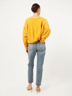 Celonnette Wool Sweater at Equipment Yellow Wool Sweater For Fall, Wool V-neck Sweater For Fall, Fall Wool V-neck Sweater With Crew Neck, Fall Wool V-neck Crew Neck Sweater, Yellow Winter Sweater For Work, Yellow Winter Sweater For Workwear, Classic Yellow Sweater For Fall, Casual Yellow Wool Sweater, Winter Wool Fine Knit Sweatshirt