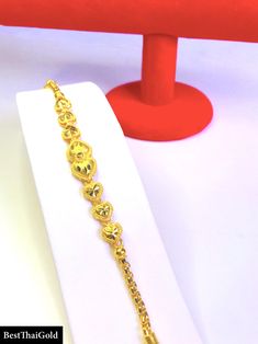 This Shop has a Special Free Gift (Chain) for Every Order. 😊🙏 Item: 1 x Bracelet For: Unisex Type: GOLD PLATED over Brass, Nickel free Gold Purity: 96.5% Surface: Sand Matted Length: ~ 6 inches Weight: ~ 11 grams Color: Yellow Gold ( slightly +/- from photo ) Handmade from Thailand. Thai gold plating technic really solid and stunning look. Rewarding your life from hard working, match up your dress, bridesmaid wedding engagement or a gift to someone special for you. The Craftsmanship of Thai Je Yellow Jubilee Bracelet For Anniversary, Anniversary Yellow Jubilee Bracelet, 22k Yellow Gold Chain Bracelet As Gift, 22k Yellow Gold Chain Bracelet Gift, Yellow Gold-plated Bangle Bracelet, Yellow Gold 22k Chain Bracelet Gift, Yellow Bracelet Jewelry For Festivals, Yellow Gold Jubilee Bracelet As Gift, Yellow Gold Jubilee Bracelet Gift