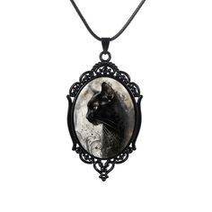 PRICES MAY VARY. Typical Goth Necklace --- With black cat, ink painting style background as the elements, it finally presents a typical goth dark style necklace. Not only for daily fashion, but also perfect Halloween costumes accessories Cabochon Pendant --- Gives people the feeling of high jewelry, and the pattern is rich in detail, appears 3 dimensional as you look into it, you can imagine yourself walking into the image 2 Different Style Chains --- The gothic pendant set includes a long metal Witch Costume Accessories, Halloween Witch Costume, Gothic Pendant, Goth Necklace, Witch Halloween Costume, Leather Choker Necklace, Style Background, Dark Style, Choker Jewelry