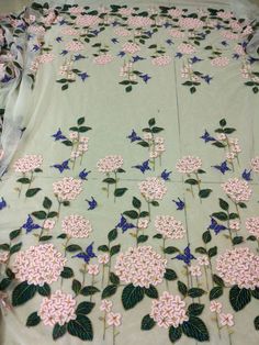 Cheap Embroidered Fabric For Women, Green Floral Embroidery Fabric For Wedding, Green Floral Embroidered Fabric For Wedding, Green Wedding Fabric With Floral Embroidery, Green Lace Work Sets For Spring, Pink Embroidered Lace Sets, Embroidered Cream Lace Sets, Blue Embroidered Lace Sets, Wedding Embroidered Fabric With Floral Applique In Multicolor