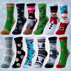 Our Christmas-themed socks for women and men set includes 12 pairs of cotton socks. These socks are stretchy, soft, warm, and comfortable to use. Ideal daily wear that expresses the Christmas festivity. Made of durable materials. Machine wash cold. Tumble dry. Iron on low heat. Safety test approved. Item #: 14191 Heat Safety, Holiday Socks, Socks For Women, Socks For Men, Gift Giver, Man Set, Christmas Socks, Ipad Skin, Cotton Socks