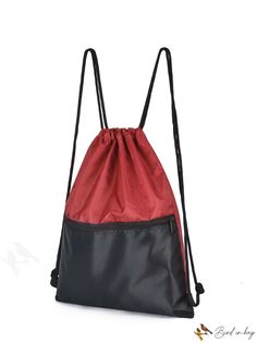 a red and black bag on a white background