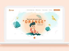 the orange website is displayed on an open laptop