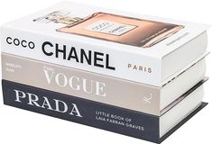 three books stacked on top of each other with the title coco chanel in french