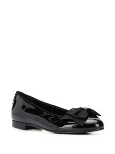 Shop Scarosso Cloe ballerina shoes with Express Delivery - FARFETCH Black Shoe, Round Toe Shoes, Black Accessories, Ballerina Shoes, Silver Shoes, Black Patent Leather, Salvatore Ferragamo Flats, Blue Shoes, Shoes Black