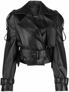 Manokhi Hana Cropped Biker Jacket - Farfetch Zara Biker Jacket, Leather Crop Jacket, Leather Black Jacket, Cropped Biker Jacket, Outfit Png, Biker Outfit, Cropped Leather Jacket, Black Leather Jacket, Leather Jackets Women