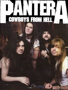 an advertisement for the band's album, cowboy's from hell