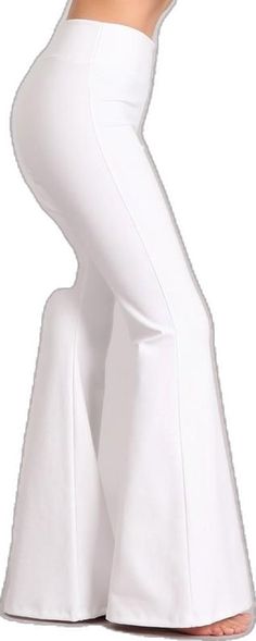 Elegant Stretch Flare Pants, Elegant Wide Leg Stretch Flares, White Flared Formal Bottoms, Elegant Stretch Elastane Flares, Chic White Fitted Flares, Formal Stretch Flare Pants, Chic Fitted White Flares, Formal Stretch Flare Bottoms, Formal Flare Bottoms With Stretch