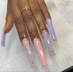 Cotton Candy Nails, 2022 Nails, Nails Pretty, Acrylic Nail Set, Nails Cute, White Acrylic Nails