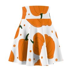 Introducing the Halloween pumpkin flare skirt, designed for women who want to look stylish and feel comfortable, every day. Made from a high-quality blend of 95% polyester and 5% spandex, this skirt offers a soft, stretchy feel that moves with you. With its vibrant all-over print (AOP) and versatile flared fit, it's perfect for casual outings, weekend get-togethers, or even a night out on the town. This AOP skater skirt is not just about style, but also practicality. It features a flattering high-waisted design that complements all body types, offering a playful silhouette that transitions seamlessly from day to night. The lightweight fabric keeps you cool and comfortable, while the white-thread stitching adds a sleek touch. Plus, the skirt is assembled in the USA with globally sourced par Flare Skirt, Skater Skirt, Fashion Games, Halloween Pumpkins, Effortless Style, Casual Looks, Night Out, Spandex, Womens Skirt