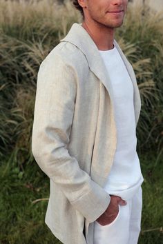 Elegant linen jacket form men . . #menslinencardigan #Linenjacket  #menslinencardigan #menslinenjacket #linenoutfit #elegantcardigan #summercardigan #greycardigan #mensfshion #linencoat #summerfashion #ethicalfashion #giftforhim Luxury Casual Men's Cardigan, Luxury Elegant Men's Cardigan, Luxury Linen Double-breasted Outerwear, Luxury Linen Double-breasted Suit, Linen Clothes Men Nordstrom, Luxury Men's Summer Outerwear, Luxury Linen Men's Outerwear, Plus Size Men Linen Blazer, Luxury Menswear-inspired Cotton Outerwear