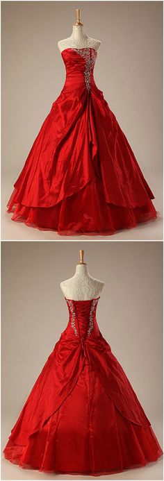 Red Taffeta Ballgown Embroidered Red Wedding Dress Ruffles. Red Color Wedding Dress for Plus Size Bride, Second Wedding and Older Bride. Organza Quinceanera Dress With Ruffles For Wedding, Wedding Quinceanera Dress With Ruffles In Organza, Red Taffeta Prom Dress, Red Taffeta Dress With Fitted Bodice, Red Fitted Wedding Dress For Quinceanera, Red Satin Ball Gown With Fitted Bodice, Fitted Red Ball Gown With Ruffles, Fitted Red Organza Ball Gown, Red Fitted Organza Ball Gown