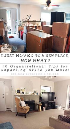 a living room filled with furniture next to a kitchen