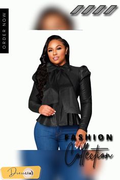 Solid Long Sleeve Leather Bowknot Women Blouses Chic Blouse With Bow For Night Out, Trendy Fall Top With Bow, Fall Tops With Bow Detail, Black Bow Blouse For Fall, Solid Color Tops With Bow For Fall, Casual Fall Blouse With Bow Detail, Casual Fall Blouse With Bow, Casual Fall Blouse For Evening, Casual Fall Evening Blouse