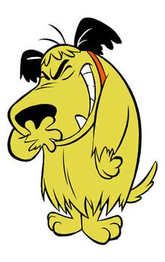 a cartoon dog with its mouth open and tongue out