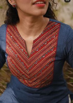 V Neck Kurti Designs Latest, New Kurti Pattern, V Neck Kurti Design, Dress Designs For Stitching, Neck Patterns, Salwar Neck Designs, Churidar Neck Designs, Salwar Pattern