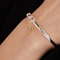 One of the most ancient religious symbols, the cross symbolizes life, immortality, and the union of Heaven and Earth. It possesses spiritual power, embodying sacrifice, triumph, and salvation. When you carry the cross, infinite love surrounds you. Honor your personal beliefs. Nickel Free Cross Bracelet With Spiritual Style, Spiritual Cross Bracelets, Metal Cross Bracelets, Silver Cross Bracelet, Spiritual Style, Personal Beliefs, Nickel-free Cross Bracelet For Spiritual Style, Infinite Love, Heaven And Earth, Spiritual Power