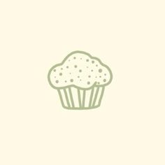 a drawing of a cupcake on a white background