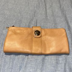 This Leather Is Beautiful, So Soft It Feels Like Silk , Has Some Indents From Storage Will Straighten With Use , No Issues , Odors , Smoking Or Pets Travel Clutch In Soft Brown Leather, Brown Soft Leather Clutch For Travel, Everyday Pouch Coin Purse With Snap Closure, Snap Closure Pouch Coin Purse, Everyday Snap Closure Coin Purse, Versatile Brown Wallet With Removable Pouch, Brown Leather Clutch Wallet, Brown Wallets With Snap Closure For Everyday Use, Brown Leather Wallet With Snap Closure