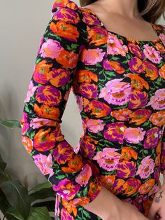 "ON SALE 1990s Pink floral full length dress A-line bias cut Square neckline Cotton/Rayon blend Bust 16-17\" across Waist 12-13\" across Hips 17-18\" across Length 52\" Shoulders 15\" across Sleeves 17\" from armpit Great condition" Retro Floral Print Maxi Dress For Fall, Fitted Maxi Dress With Vintage Print, Fitted Vintage Print Maxi Dress For Spring, Printed Fitted Maxi Dress With Square Neck, Fitted Vintage Print Maxi Dress, Fitted Bias Cut Dresses For Fall, Fitted Vintage Maxi Dress With Floral Print, Multicolor Fitted Maxi Dress With Square Neck, Fitted Multicolor Maxi Dress With Square Neck