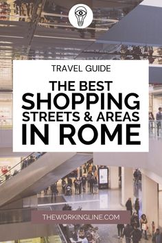 the best shopping streets and areas in rome, italy with text overlay that reads travel guide