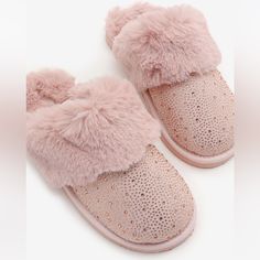 Stay Stylish And Comfortable At Home With Our Rhinestone Mule Slippers For Women. These Slide-On Slippers Feature A Glamorous Rhinestone Detail, Adding A Touch Of Elegance To Your Loungewear. Cozy Design The Open Back Design And Faux Fur Lining Provide Warmth And Comfort, While The Foam Insole Ensures Cushioned Support For Your Feet. Durable Sole These Slippers Are Complete With A Rubber Outsole For Traction And Durability, Making Them Suitable For Both Indoor And Outdoor Wear. Cozy Design, Slippers For Women, Outdoor Wear, Back Design, Mule, Open Back, Pink Ladies, Faux Fur, Lounge Wear