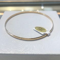 All 14k Genuine Yellow Gold Weighs 5.1 Grams Of Gold Elegant White Gold Jewelry With Hallmarks, 14k Yellow Gold Tarnish-resistant Bangle, Hallmarked Round Gold Bracelet, Elegant 14k Gold Bangle For Anniversary, 14k Gold Round Chain Bracelet, 14k Gold Round Diamond Cut Bracelets, Hallmarked 14k Gold Bracelet, Elegant Hoop Bangle With Polished Finish, Modern Formal Jewelry With Hallmarks