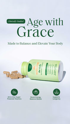 an ad for nature's age with grace, featuring vitamins on the side