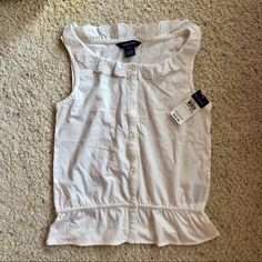 New With Tag, Size Xl Kids And Fits Like Xs/S Adult Women’s. Fitted Ralph Lauren Blouse For Spring, White Ralph Lauren Summer Top, Ralph Lauren White Summer Top, Ralph Lauren Cotton Tops For Spring, Spring Ralph Lauren Cotton Top, Ralph Lauren Cotton Blouse For Spring, Casual Ralph Lauren Summer Blouse, Fitted White Ralph Lauren Top, Ralph Lauren White Top For Spring