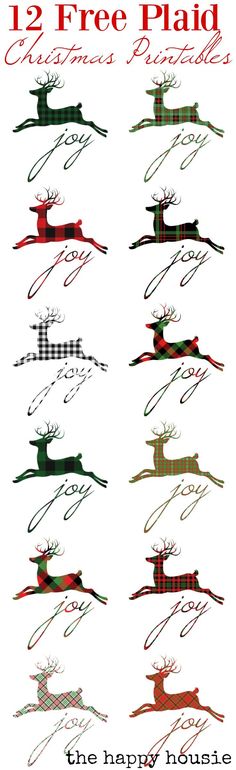 the twelve reindeers are all in different styles and sizes, with their names on them