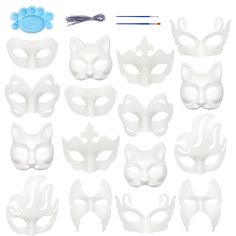 PRICES MAY VARY. Versatile and Creative: The Qavctw 16PCS DIY Masquerade Mask Paintable Paper Masks for Crafts offer a versatile and creative solution for Halloween, Christmas, Mardi Gras parties, and more. These white masquerade masks are perfect for individuals who enjoy DIY projects and expressing their artistic flair Endless Possibilities: Crafted from high-quality paper, these masks provide a blank canvas for your imagination to run wild. With the included 16 pieces, youll have plenty of ma Cheap White Masks For Masquerade, White Themed Party Costumes, White Themed Halloween Costumes, White Costume Accessories For Carnival, Themed White Costume Accessories For Halloween, White Themed Costume Accessories For Halloween, White Masquerade Costume For Halloween, White Christmas Costume For Costume Party, White Fantasy Costume Accessories For Costume Party