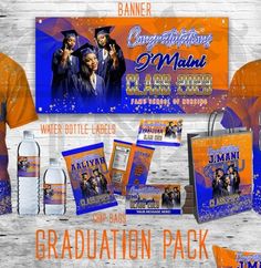 an orange and blue graduation party package