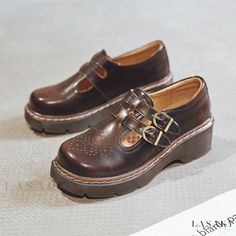 Lasaky - Luxurious Low-Heeled Mary Janes with Plush Inner Lining Brogues Womens, Mary Janes Shoes, 90s Fashion Men, Zapatos Mary Jane, Dr Shoes, Student Girl, Womens Mary Janes, Brown Leather Shoes, Mary Jane Shoes Womens