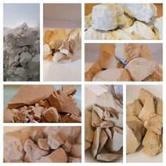 several different types of rocks are shown in this collage, including one rock and the other