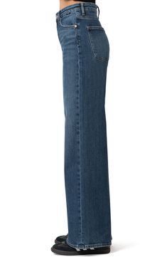 Relaxed yet never slouchy, these wide-leg jeans are made from incredibly lightweight, low-stretch denim in a versatile wash. 23" leg opening; 11" front rise; 14 1/2" back rise Zip fly with button closure Five-pocket style 77% cotton, 22% Tencel® lyocell, 1% elastane Machine wash, dry flat Made in Turkey Classic Washed Blue Wide Leg Flare Jeans, Classic Wide Leg Washed Blue Flare Jeans, Modern Medium Wash Wide Leg Cropped Jeans, Modern Wide Leg Medium Wash Cropped Jeans, Modern Wide Leg Cropped Jeans In Medium Wash, High Waist Wide Leg Jeans, Classic Blue, Leg Jeans, Wide Leg Jeans