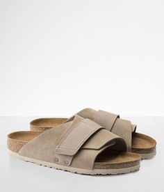 Birkenstock® Kyoto Suede Sandal - Brown US 5, Women's Taupe Suede slip-on sandal Nubuck leather hook and latch strap Suede lined anatomically shaped cork-latex footbed. Due to the nature of leather/suede, small variances of color in the skin may occur, this is in no way considered a defect. These are inherent characteristics of leather/suede and will enhance the individual look of your garment.. Upper: Suede/Nubuck Leather. Footbed Lining: Suede. Sole: EVA.. WOMEN'S BIRKENSTOCK CONVERSION CHART Birkenstock Kyoto, Sandal For Women, Conversion Chart, Suede Sandals, Brown Sandals, Nubuck Leather, No Way, Come Back, Slip On Sandal