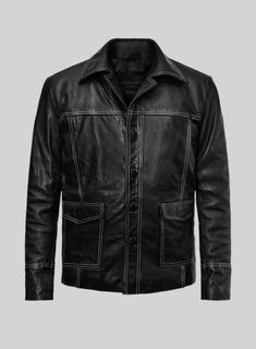 Channel the rebellious spirit of Tyler Durden with our Fight Club Black Leather Jacket. Crafted from luxurious leather, our replica leather jacket will have you looking refined and stylish, just as Brad Pitt did in the iconic 1999 film. Exude confidence and stand out from the crowd with a rebellious fashion statement that won't be forgotten.    Made Using Pure Napa Sheep Skin Soft Leather.  
 
 Look Includes     Thick Goat Black Washed And Waxed Leather   White Thread Color  Antique Brass Snap Classic Leather Jacket With Contrast Stitching, Fitted Single Breasted Leather Biker Jacket, Fitted Single-breasted Leather Biker Jacket, Black Leather Biker Jacket With Contrast Stitching, Vintage Black Leather Jacket With Button Closure, Classic Leather Outerwear With Contrast Stitching, Black Vintage Leather Jacket With Button Closure, Winter Leather Outerwear With Contrast Stitching, Fitted Leather Jacket With Contrast Stitching