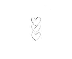 the outline of two hearts on a white background