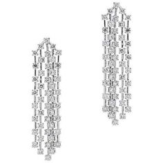 Baguette Cut Diamond Double Row Drop Earrings For Sale at 1stDibs Drop Earrings Diamond, Earrings Diamond, Baguette Cut Diamond, Diamond Drop Earrings, Baguette Cut, Gold Style, The Row, Diamond Earrings, Diamond Cuts